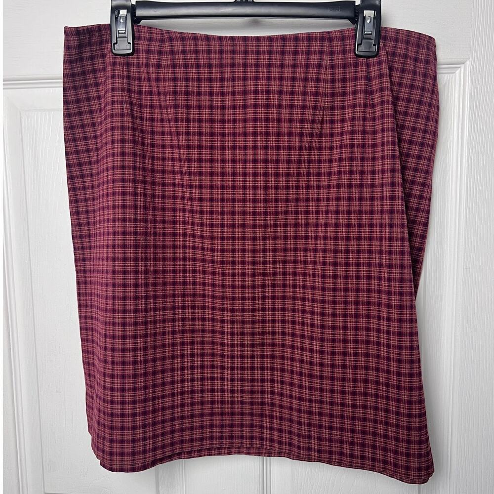 Venezia Jeans Clothing Co. Mini Skirt Vintage 90s Y2K Red Plaid Women's Size 16